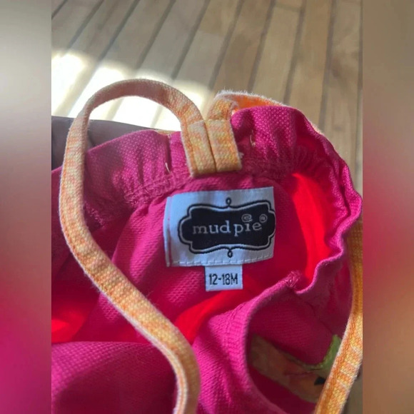 mud pie Watermelon Fruit Dress 12-18 Months Bright Colorful 100% Cotton - Picture 4 of 5